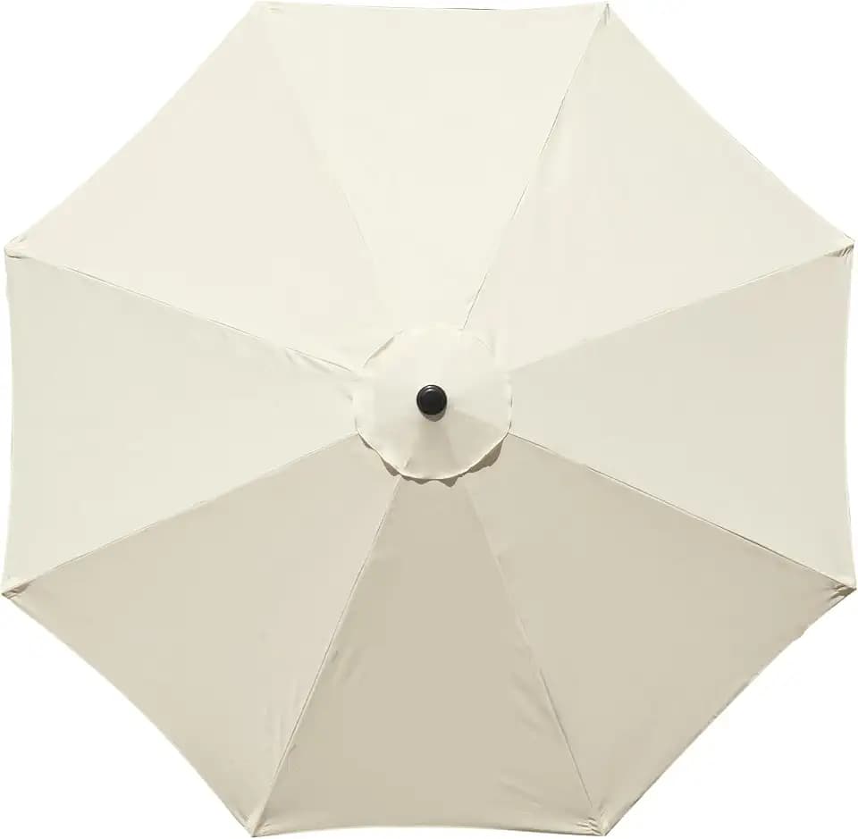 10Feet Patio Umbrella Replacement Canopy, For 8 Ribs,Market and Table Umbrella Top,Universal Strong and Thick Umbrella Canopy,UV Protection,Canopy Only. (Beige)