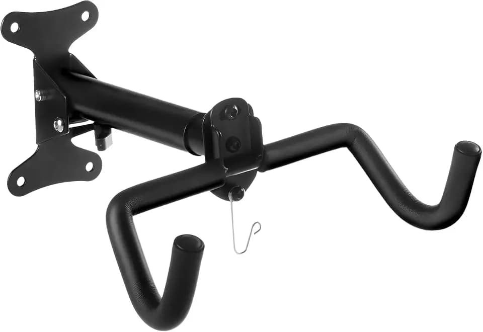 Maclean Fahrrad Wandhalterung | Verstellbare Stahlhalterung für Fahrräder bis 30 kg | Klappbar & platzsparend | Schutzbeschichtete Haken | Mit zusätzlichem Helmhalter | Länge 37-47 cm (1x Stück)