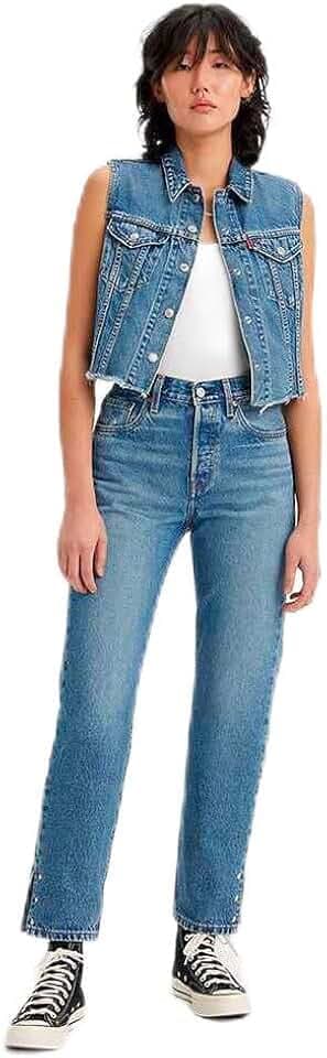 Levi's Damen Jeanshose 501 Crop High Rise, Straight Fit
