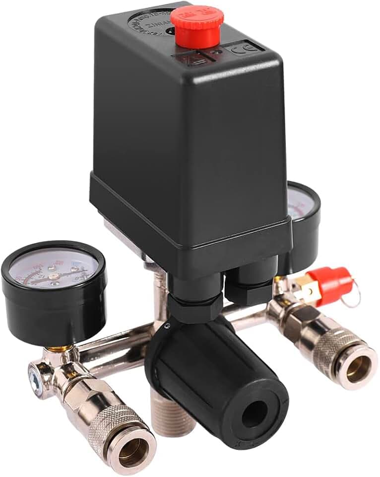 Luftkompressor-Druckschalter mit Steuerventil, Regler und Manometer