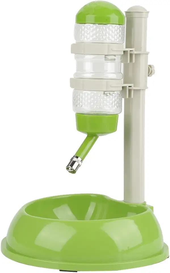 Fdit Automatischer Trinkwasserspender und Futternapf für Haustiere / Hunde / Katzen, 500 ml, höhenverstellbar grün