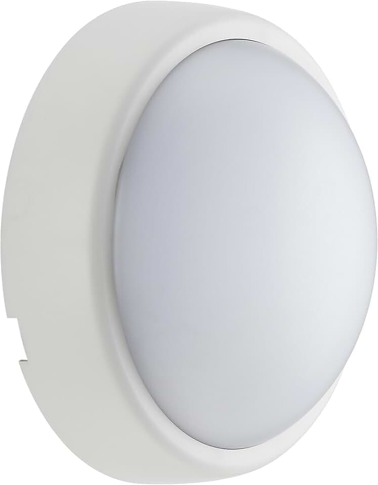 Luceco LED Eco Mini Runde Außenleuchte Schottlicht, Schwarz/Weiß, 16 cm/5,5 W