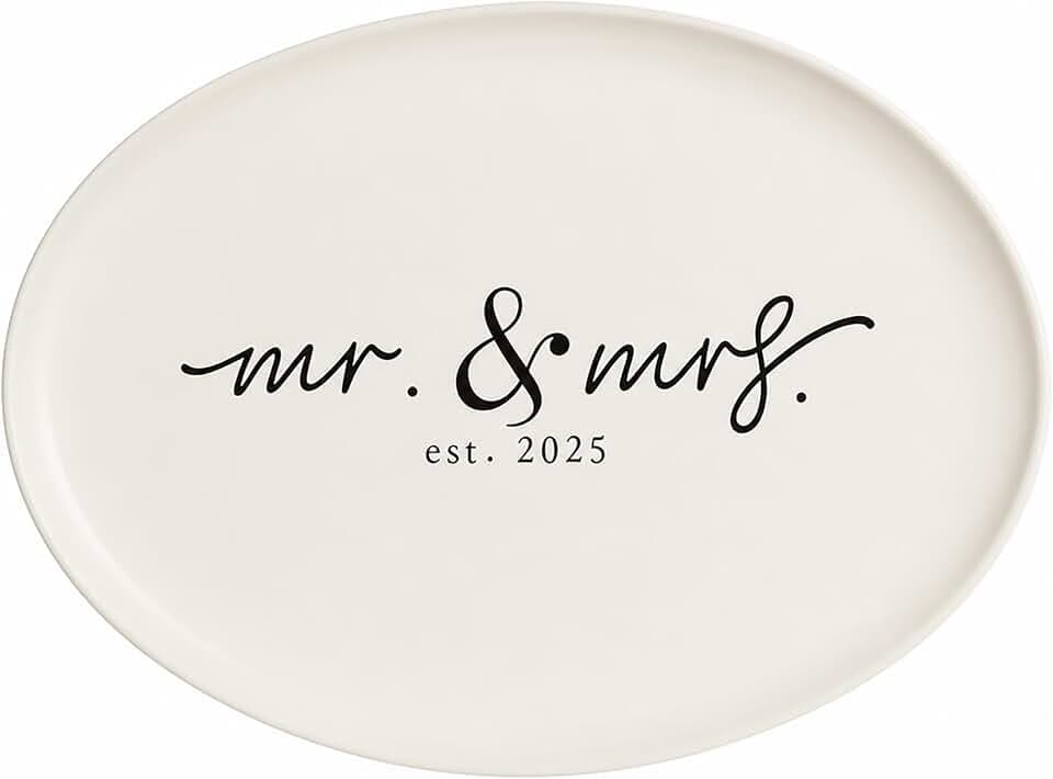 Mud Pie Mr And Mrs 2025 Platter; 12" x 17"