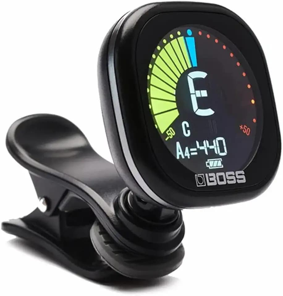 BOSS TU-05 wiederaufladbarer, chromatischer Clip-Tuner für Gitarre, Bass und Ukulele | Zuverlässiger und präziser Tuner mit Batteriebetrieb, großem, kontrastreichem Farbdisplay und BOSS Garantie