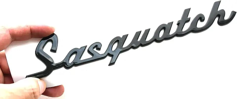 1pc Classic Sasquatch Script Nameplate Letter Emblem 3D Badge Logo Compatible with Bronco SUV/Sport (Black)