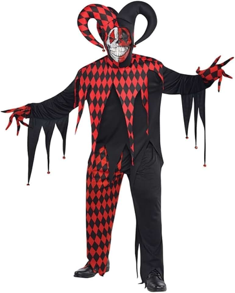 (PKT) (844205-55) Adult Mens Krazed Jester Costume (Extra Large)