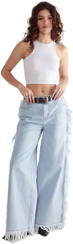 Nasty Gal Women's Frayed Edge Denim Jean