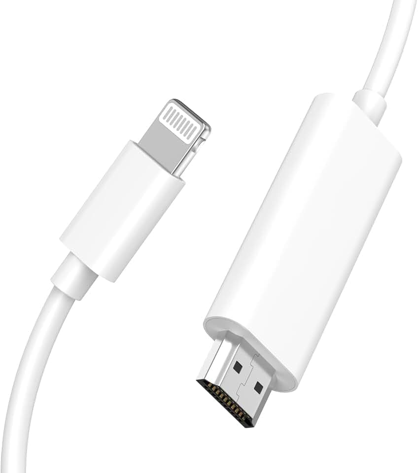 [Apple MFi zertifiziert] Apple Lightning auf HDMI Adapter für iPhone, Digital AV Adapter Lightning auf HDMI 1080P, HDTV-Kabel, kompatibel mit iPhone 14, 13, 12, 11, XS, XR, X,8 auf TV, Projektor