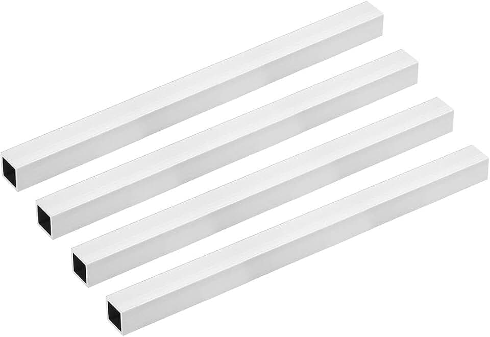 sourcing map 4 Stück Alu Vierkantrohr 20x20mm Alu Rechteckrohr Aluminium Profil Rohre 1.5mm Wandstärke Alurohr Quadratrohr Aluminium Gerade Rohr 300mm Länge 6063 Aluminiumrohre Aluprofil Rohr