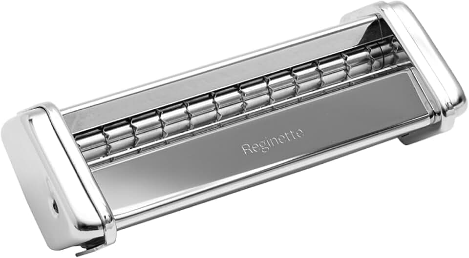 Marcato Pasta Machine Attachment, für Reginette, 12 mm Schnitt, verchromter Stahl, kompatibel mit Atlas 150 und Atlasmotor, Made in Italy, Küchen-Nudelschneider Zubehör. Format: Reginette