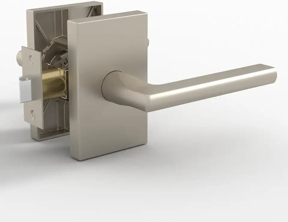 Mega Handles Glamor Passage Door Lever Satin Nickel - Hallway No Lock