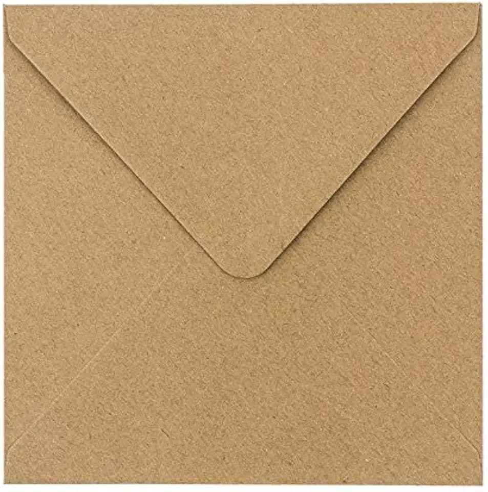 Ideen mit Herz Kraftpapier Umschläge, 100 Stück | hohe Qualität: 110 g/m² | Briefumschläge, Kuvert, Briefkuvert, Briefhülle für Grußkarten, Einladung, Geburtstagskarten (15,5 x 15,5 cm)