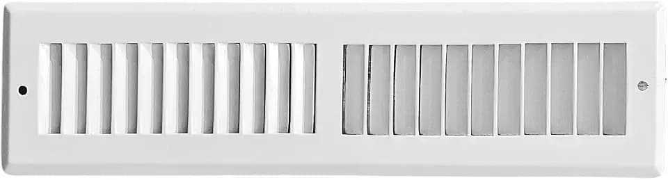 Toe Kick Vent Cover 4" x 10" Duct Opening, White Cabinet Toe Kick Register Grille, Steel Air Vent Grate for Kitchen Cabinets HVAC Ventilation