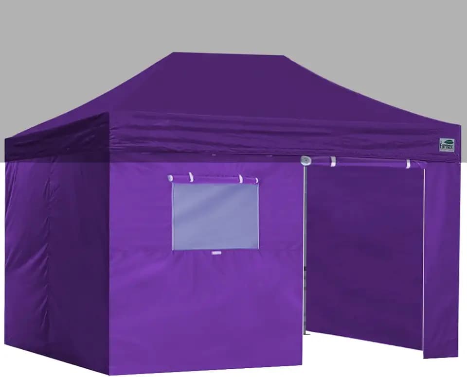 Eurmax USA Full Zippered Walls for 10 x 15 Easy Pop Up Canopy Tent,Enclosure Sidewall Kit with Roller Up Mesh Window and Door 4 Walls ONLY,NOT Including Frame and Top（Purple）