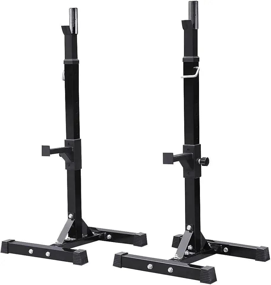Yaheetech Paar Langhantelablagen Halterungen für Langhantelstange Max 250 kg Squat aus Stahl Höhe verstellbar 2 Stück