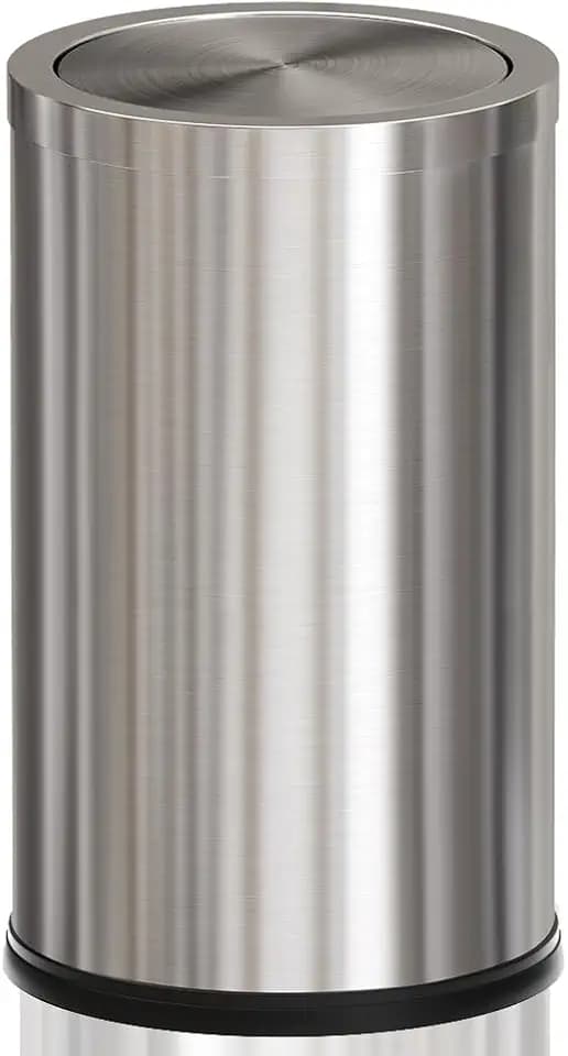 18L Stainless Steel Bathroom Trash Can, Silver