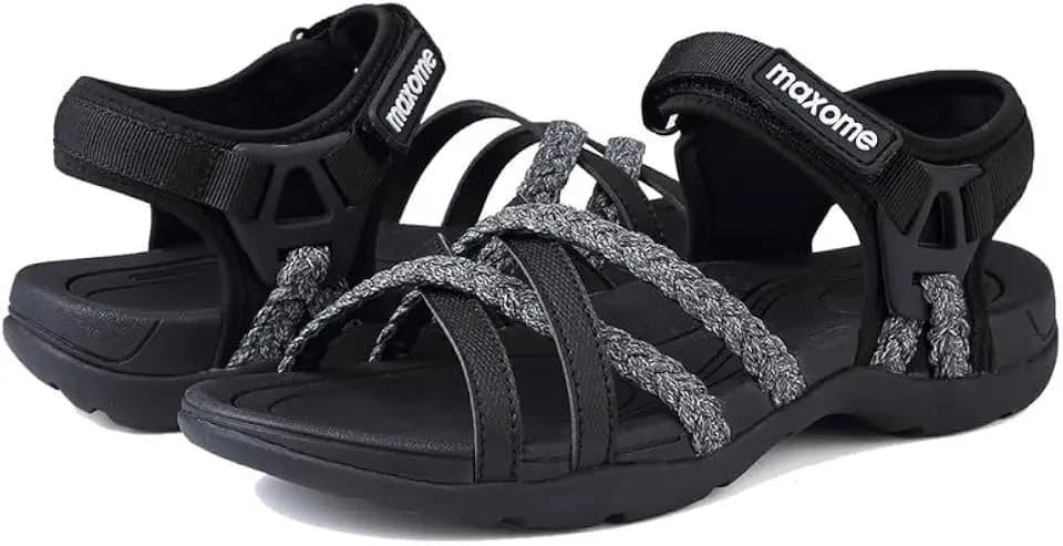 Maxome Wandersandalen für Damen, Sommer, Walking-Sandalen für Damen, bequeme Sport-Sandalen, lässige Klettverschlussriemen, Strandsandalen