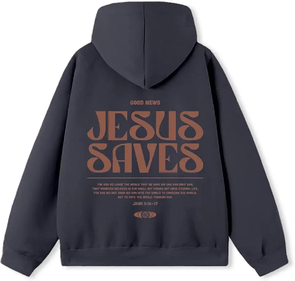 Women Men Hoodies Oversized Fleece Sweatshirt Fashion Clothing Fall Christian Sweaters Jesus Saves