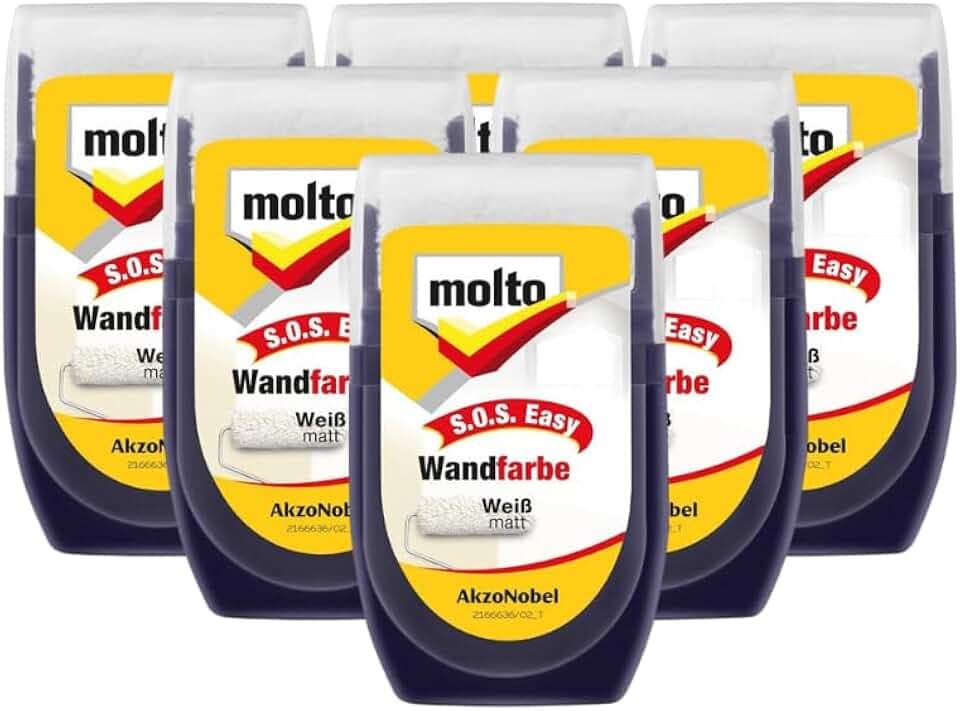 Molto S.O.S easy Wandfarbe Multipack, 6x30ml, weiß
