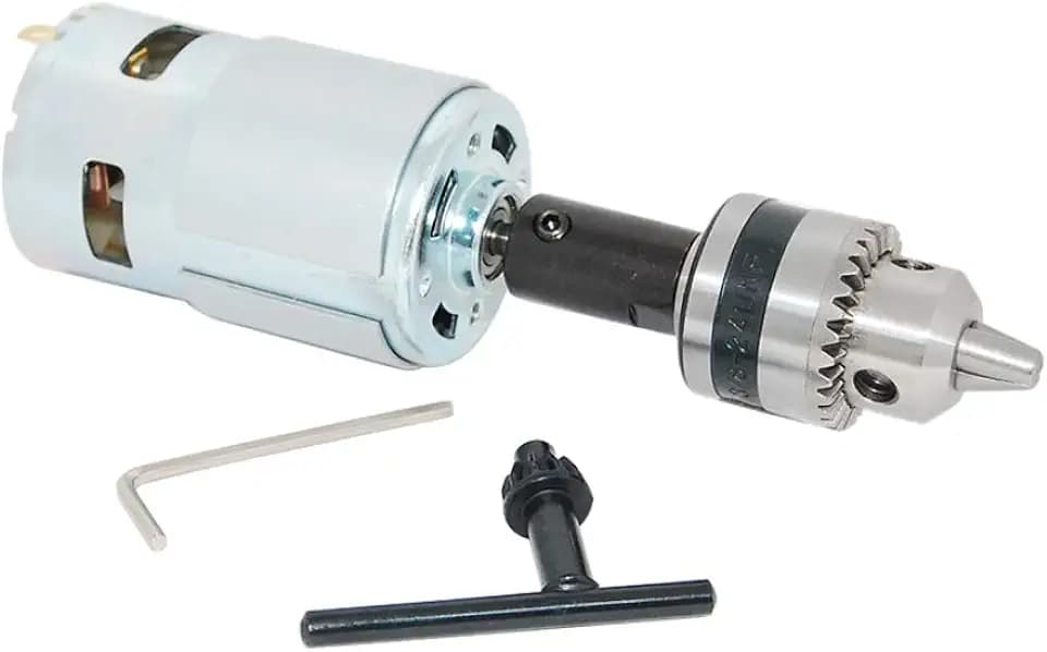 CHANCS DC Motor 775 12V/24V Gear Motor Mini Table Saw for Wood Cutting with Mini Electric Drill Chuck for DIY Parts