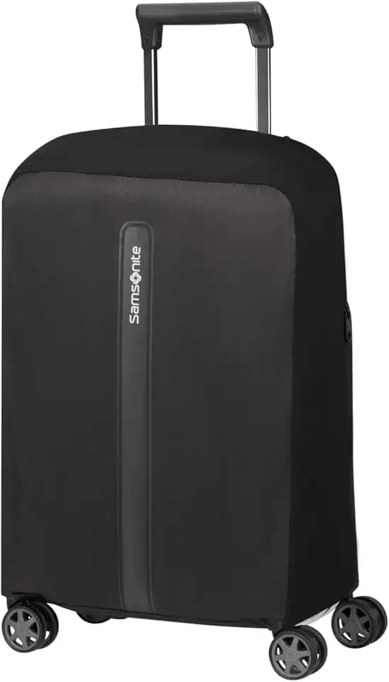 Samsonite TA Revolution - Faltbare Schutzhülle für Koffer Größe S, Kofferhülle passend für 55 cm, Reisekoffer Schutz, mit reflektierendem Detail, Schwarz