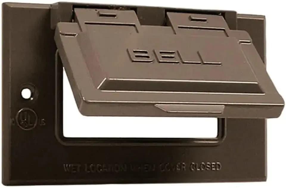 Hubbell-Raco 5101-2 1-Hole Weatherproof Device Cover, 4-9/16 in L X 2-13/16 in W X 3/4 in T, Bronze