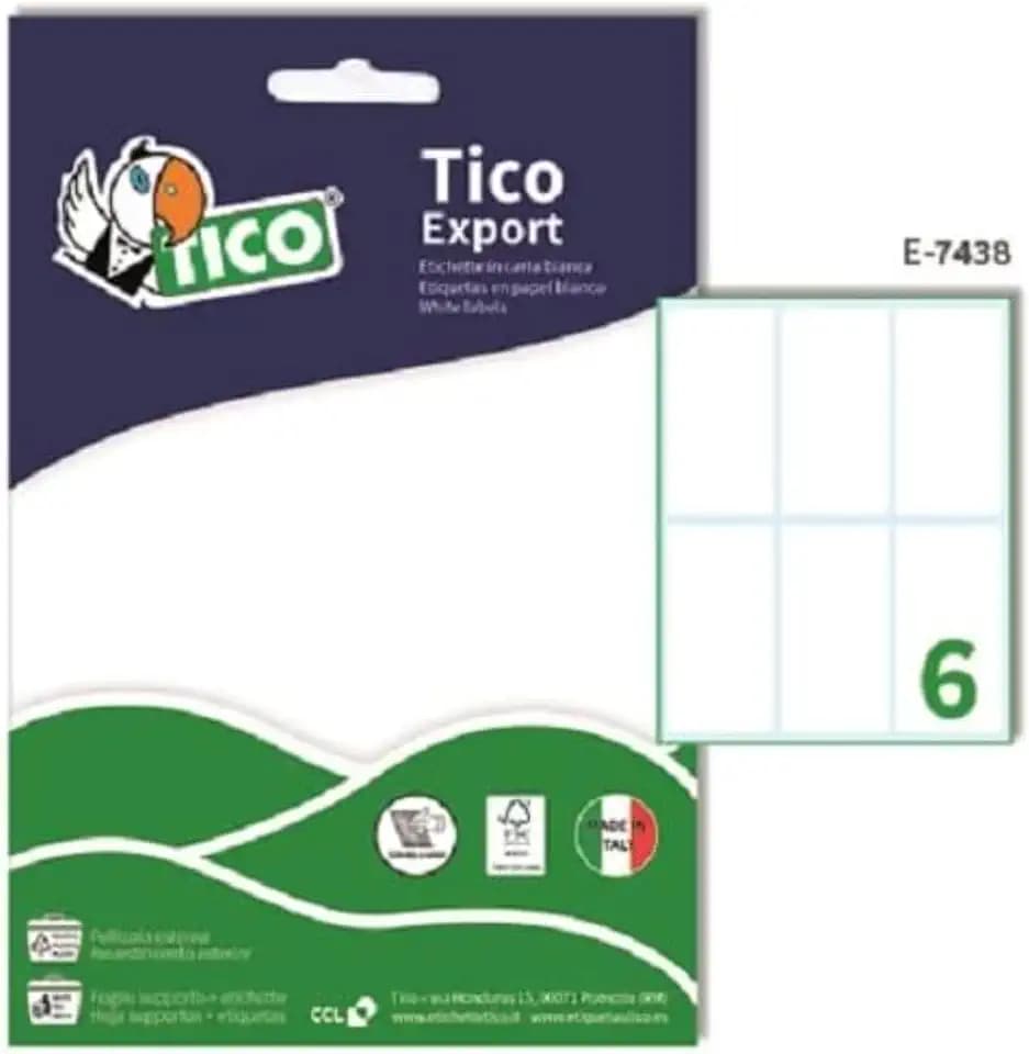 TICO 947910 10 Blatt Klebeetikette, weiß