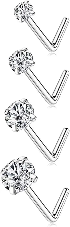 SEEDRILL Hypoallergenic G23 Titanium 20G Nose Rings Studs Piercings Jewelry