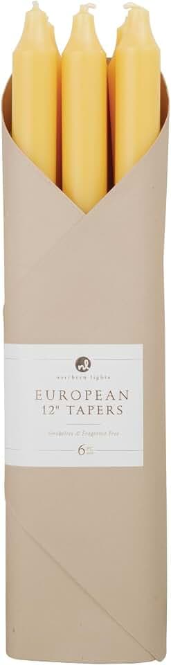 Northern Lights Candles - 12" 6pk Tapers - Lemon Zest - 73256