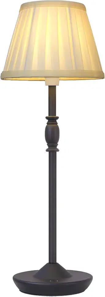 Cordless LED Touch Lamp with Dimmer Portable Small Table Lamp, 18" 2700K Rechargeable Battery Light for Bedside, Dining Room, Bedroom Lamp, Patio, Bar, Night Light, Bathroom (Sand Black)