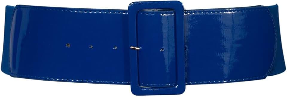 eVogues Women's Wide Patent Leather Buckle High Waist Fashion Belt