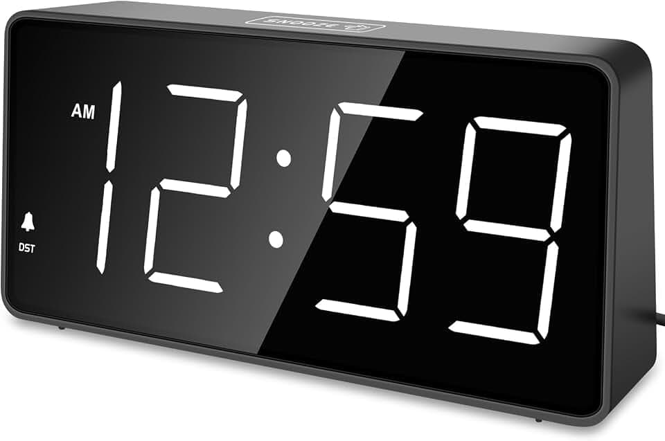 Eachui LED Wecker Digital mit Ladestation,Großen Zahlen,Netzbetrieben