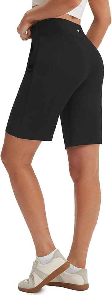 baleaf 9 inch Women's Bermuda Golf Shorts 3 Pockets Stretchy