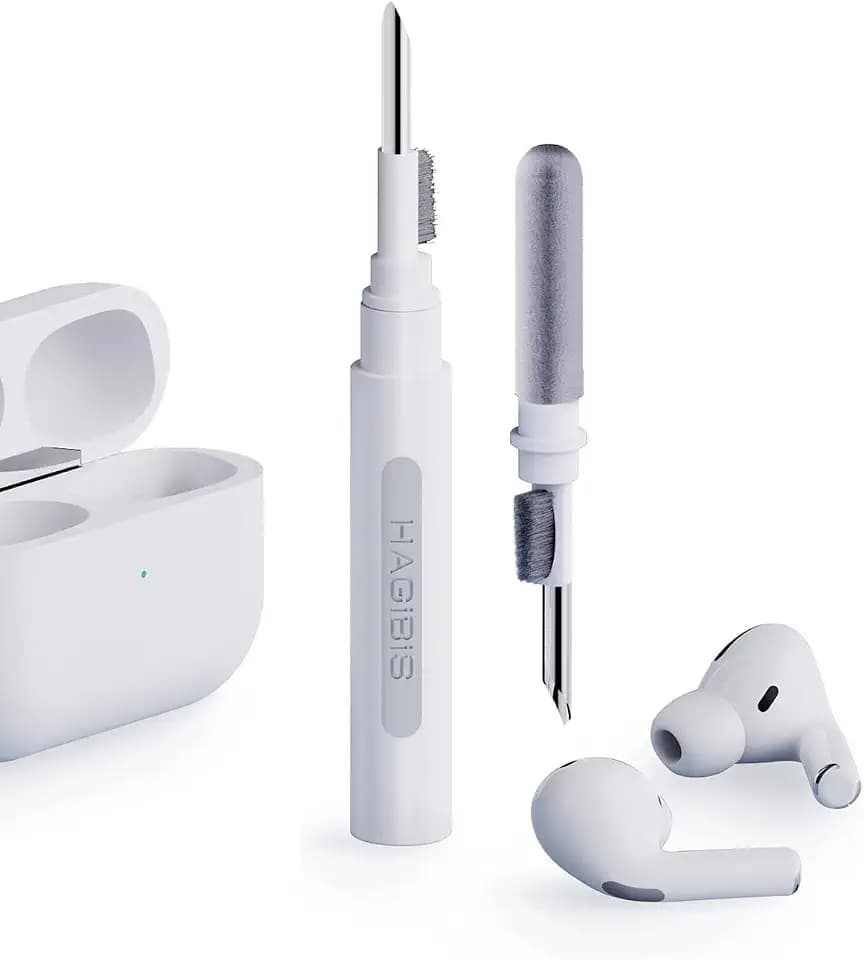 Hagibis Cleaning Pen for Airpods Pro 1 2 3 Multi-Function Cleaner Kits Soft Brush for Bluetooth Earphones Case Cleaning Tools for iPhone 16 15 Pro Max LEGO Camera Lens (White)