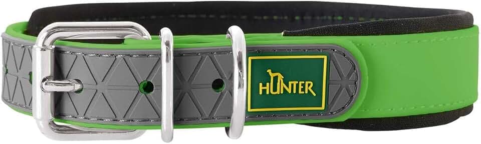 HUNTER Hundehalsband CONVENIENCE COMFORT, Farbe: apfelgrün, Mit Neopren-Polsterung, witterungsbeständig, pflegeleicht, ideal für Sport & Freizeit, Größe: 45