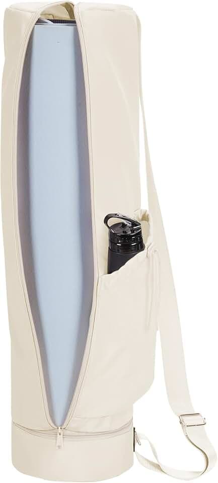 sportsnew Yoga Mat Carrier Bag for Women, Full-Zip Pilates Bag with Pockets