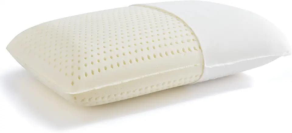 Kiss Dream 100% Talalay Latex Pillow, Natural Sleeping Bed Pillow - Luxury Soft Queen Size Pillow for Side, Back, and Stomach Sleepers - Removable Breathable Cotton Cover (1, Standard (Low Loft))
