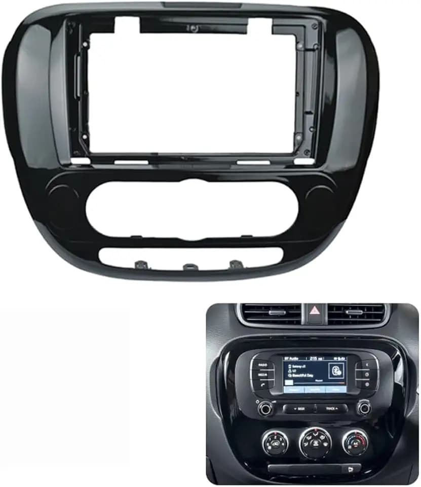 9'' Car Radio Stereo Dash Fascia Frame Bezel Panel Trim for Kia Soul 2014 15 16 17 18 19 Mount Kit Middle/Low Trim