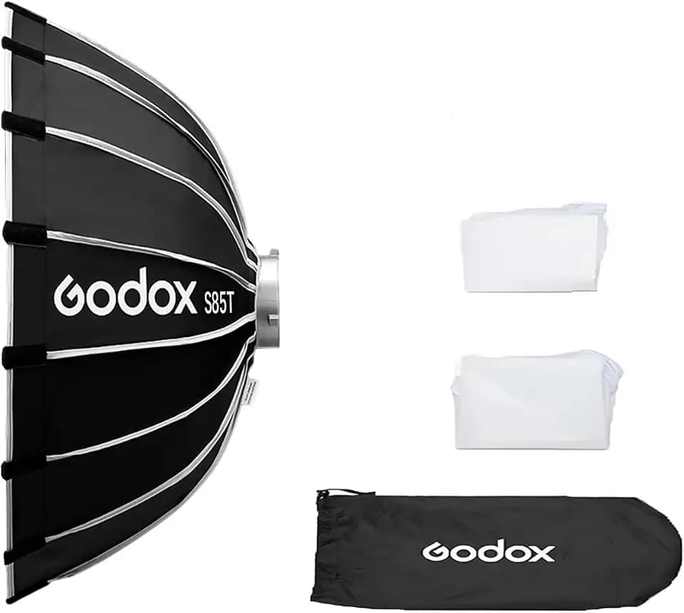 Godox S85T 85cm/33.5in Quick Release Umbrella Softbox Professional Foldable Softbox with Standard Bowen Mount & Diffusers for Photography Studio Photography Portrait Live Stream