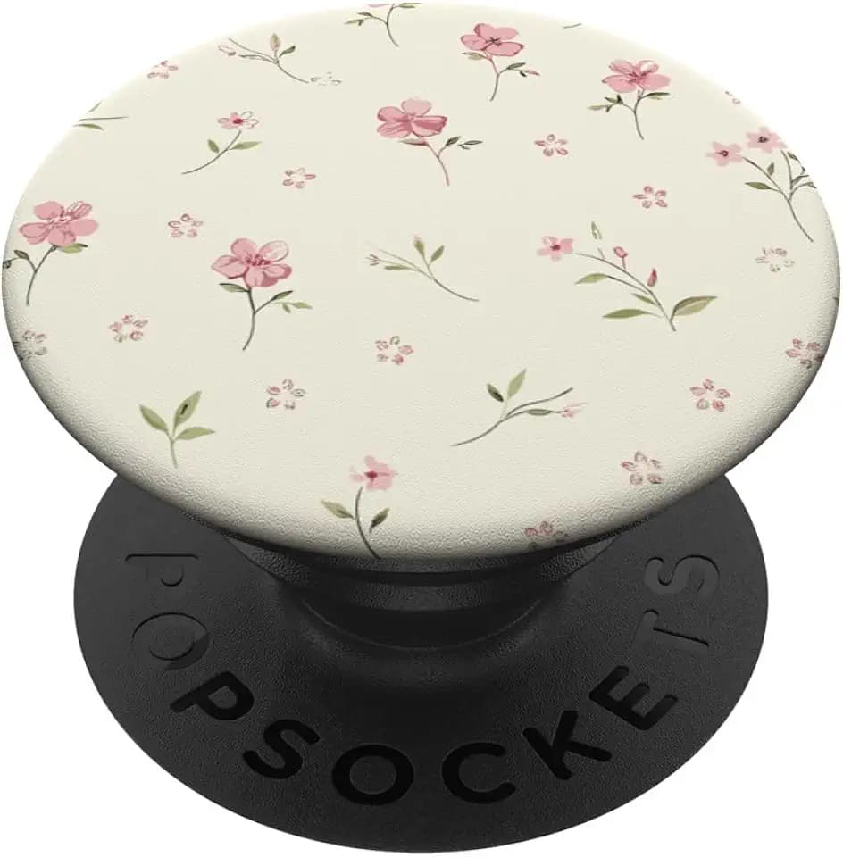 Beige Pink Floral Ditsy Pattern PopSockets Adhesive PopGrip