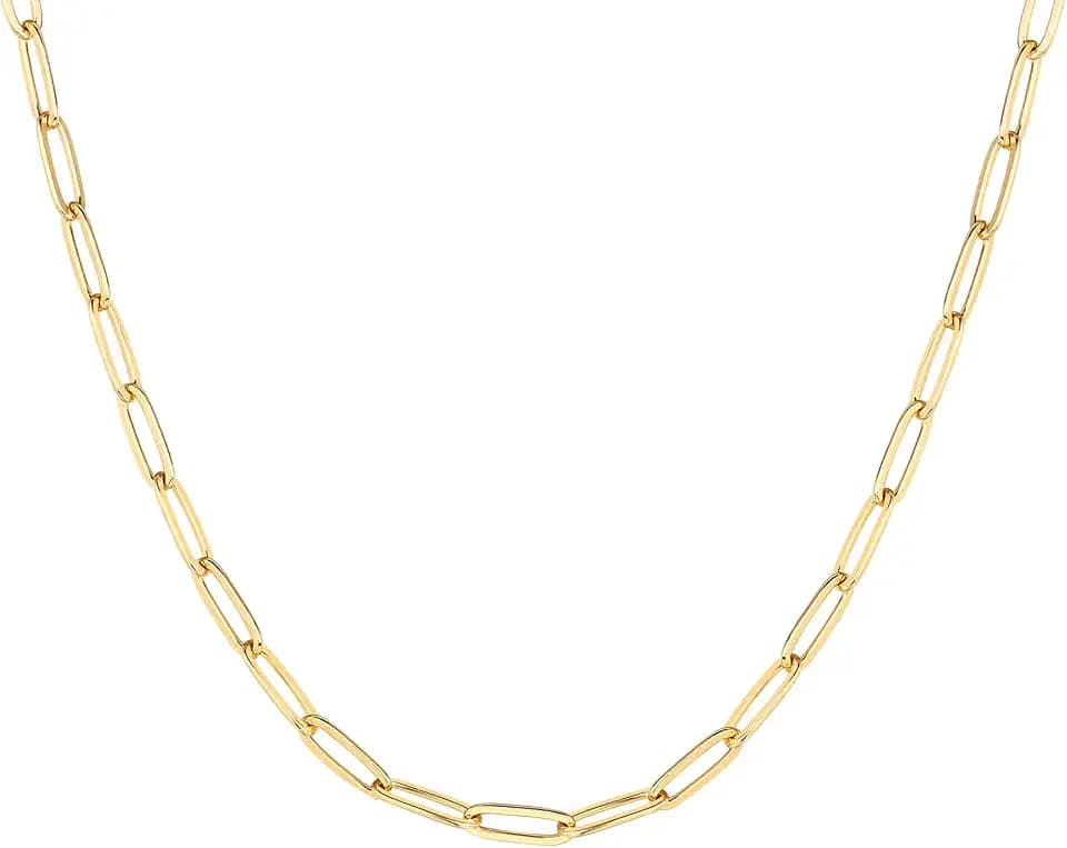 PAVOI Chain Necklace for Women, 14K Gold Plated Adjustable Layering Chain