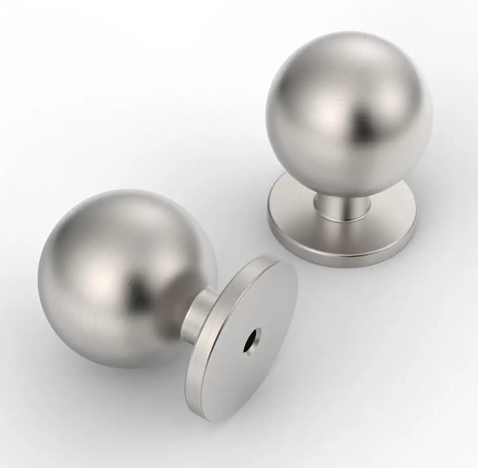 9BUILD 10 Pack Brushed Satin Nickel Cabinet Knobs,Solid Round Drawer Pulls