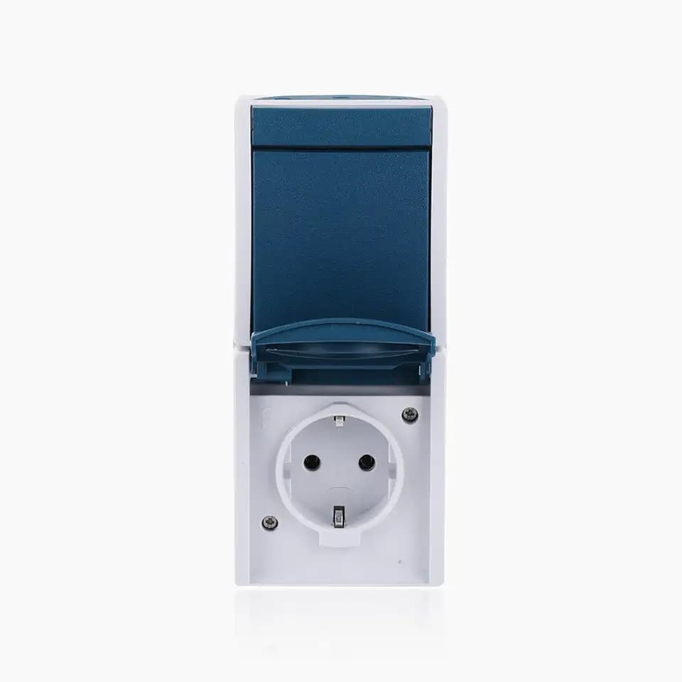 Busch-Jaeger 2601/6/20 EW-53 Ocean IP44 AP Schalter / Steckdosen Kombination