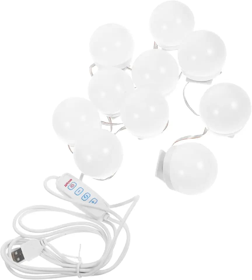 Lurrose 10 Pack Led Makeup Lamp USB Mirror Front Light with Adjustable Brightness Soft Glow Vanity Lights for Dressing Table Bathroom Mirror Makeup and Cabinet
