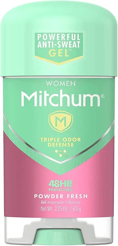 Mitchum Gel Anti-Perspirant Deodorant, Triple Odor Defense for Women, Powder Fresh, 2.25 Oz - 8 Pack