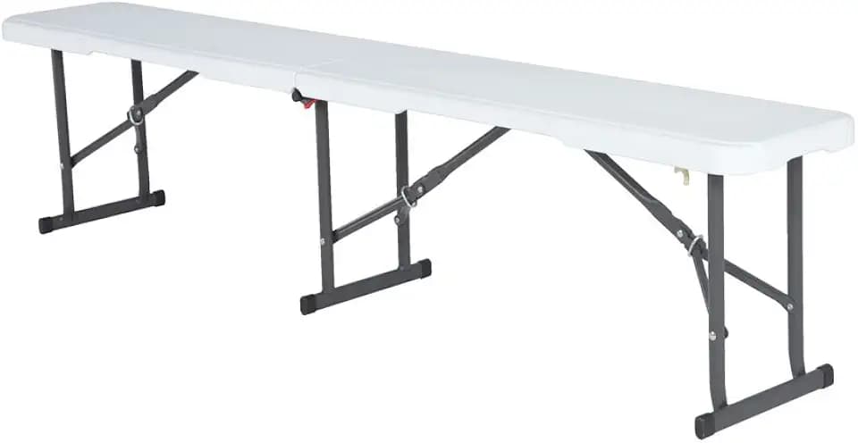 Lifetime Klappbank Weiß 183x29x42 cm 360 kg Traglast Stahl klappbar HDPE