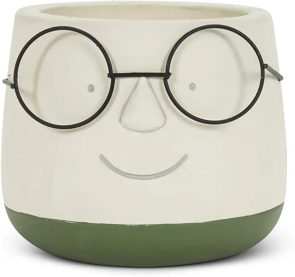 Abbott Collection Large Face Planter with Glasses