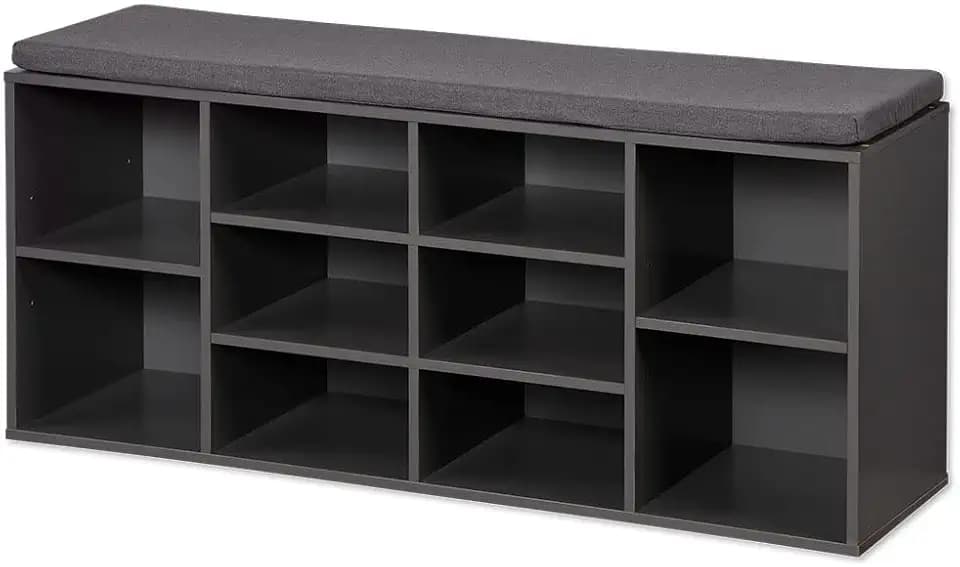 Kesper | Schuhschrank mit Sitzkissen, 103,5 x 48 x 29,5 cm, Grau | 1592313