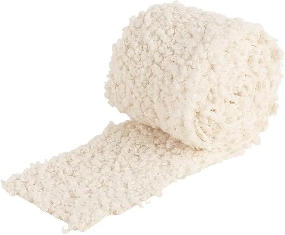 Ideen mit Herz Kunstfell-Band Teddy | Fellstoff | 8 cm breit | 2 m lang | creme-weiß | ideal zum Basteln, Nähen, Dekorieren | Tischläufer