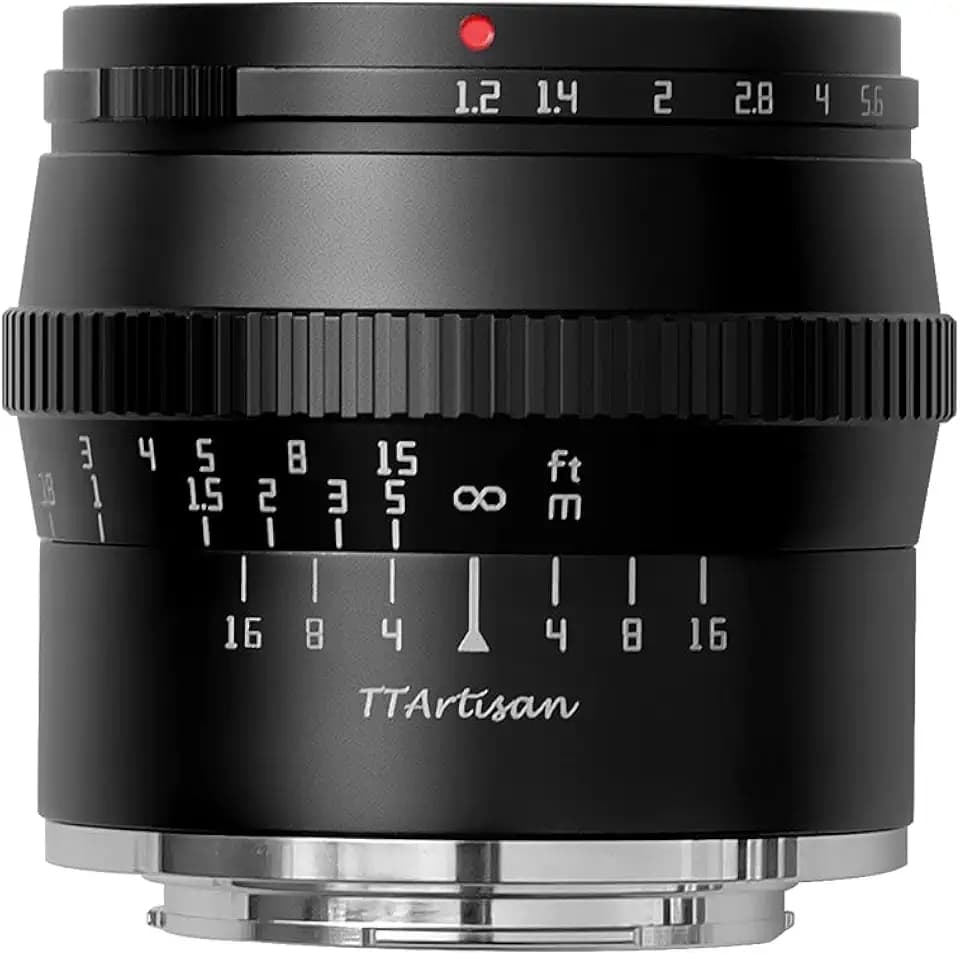 TT Artisan 50mm F1.2 APS-C Objektiv Anschluss Sony E Mount Black Manueller Fokus optischer Aufbau 11 Elemente in 7 Gruppen, TTAL5012SEB, schwarz